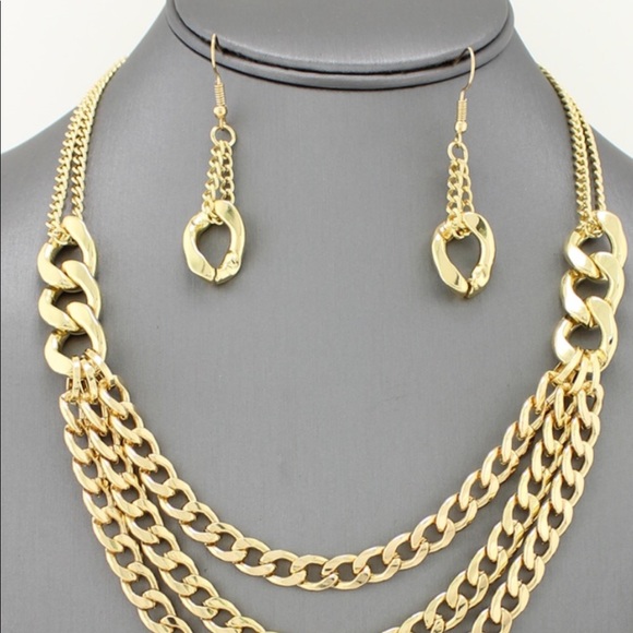 Polished Chain Layered Necklace Set - Picture 3 of 6